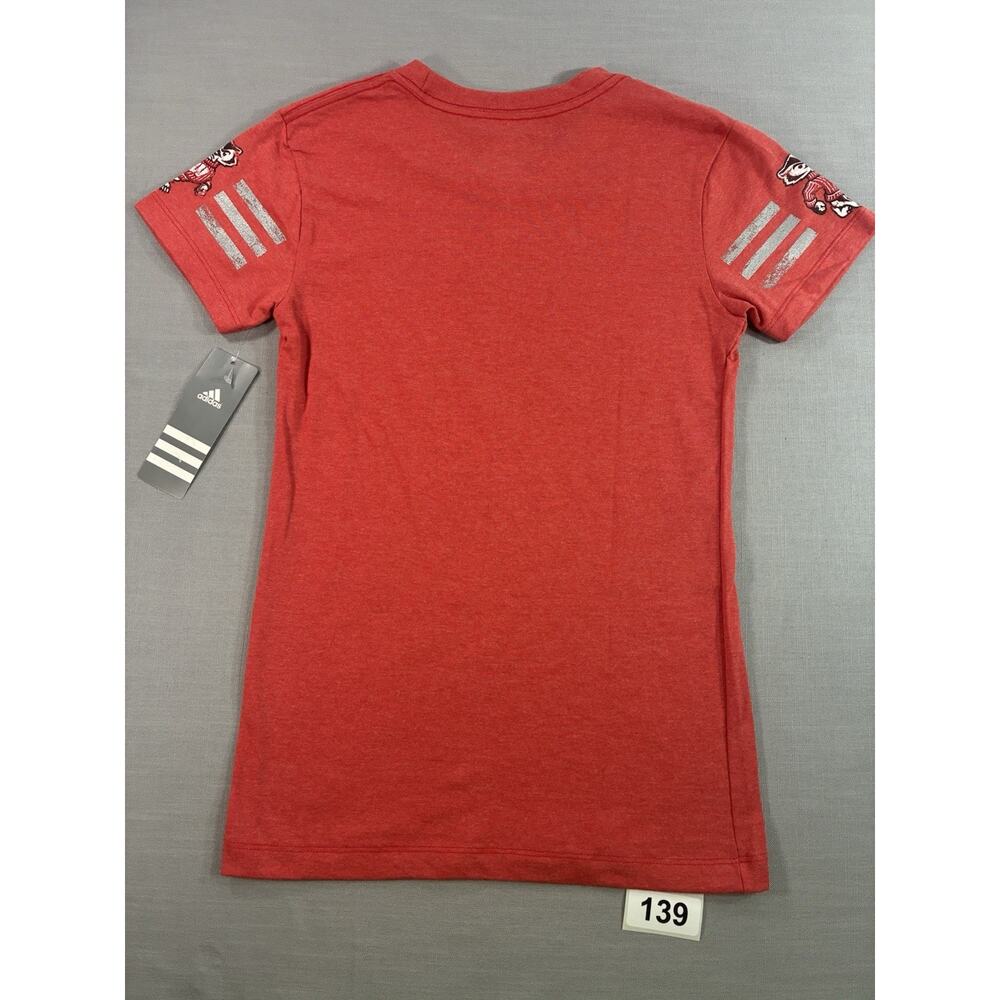 Adidas Wisconsin Badgers Youth Large 14 Red Graphic T-Shirt NCAA NWT - Picture 7 of 7